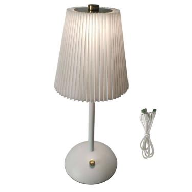 Imagem de Luminaria Abajur de Mesa Led 3 Tons Bateria Recarregavel USB Cabeceira Quarto Sala Recepçao Escritorio Iluminaçao Decoraçao Versatil