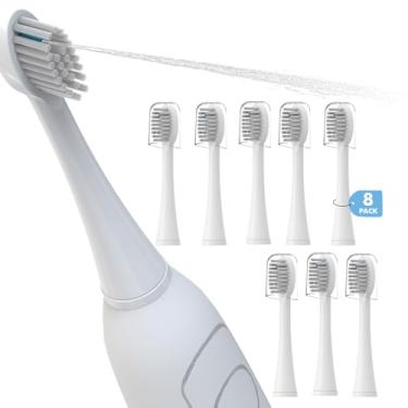 Imagem de Cabeças de substituição para Waterpick Sonic Fusion 2.0 cabeças de escova para Waterpik Sonic-Fusion SF01, SF02, SF03 e SF04, pacote com 8, branco