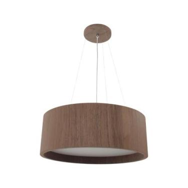 Imagem de Lustre Pendente de Pendurar Madeira Redondo 25 cm Imbuia - DSMIX RJ MA