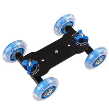 Imagem de Carrinho de brinquedo fotográfico com eixo ajustável 10 kg design de skate adequado para câmeras SLRs