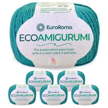 Imagem de Kit 6 Ecoamigurumi Euroroma Linha Amigurumi Cores Fio Macio, 0810 - Ve