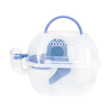 Imagem de Fenteer Estojo de transporte para hamster, gaiola de transporte para hamster, conveniente, escada grande para áreas externas, esconder casas, estojo de, Azul