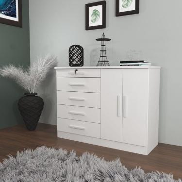 Imagem de Cômoda 5 Gavetas 2 Portas Istambul Tcil Móveis