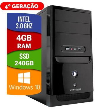 Imagem de Computador Pc Cpu Intel 3.0Ghz 4GB ssd 240GB Windows 10 Hdmi Desktop