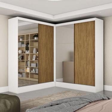 Imagem de Closet Casal Duplo Belém 4 Portas Plus 4 Gavetas Carioca Móveis, Branc