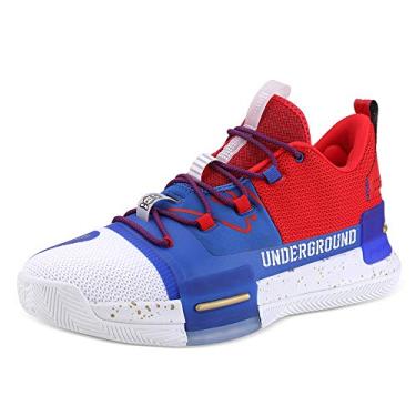 Imagem de PEAK Tênis de basquete masculino Flash Lou Williams Underground Taichi com amortecimento adaptável antiderrapante para corrida, caminhada, fitness, Vermelho e azul., 41