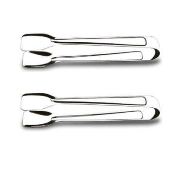 Imagem de Kit 2un Pegador Universal Pinça Inox 18cm Gelo Salgados Frios - GP Ino