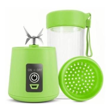 Imagem de Mini Liquidificador Portátil Shake Suco Recarregável Verde - Smart Way