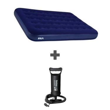 Imagem de Colchão Casal Inflavel E Inflador Manual - Nautika