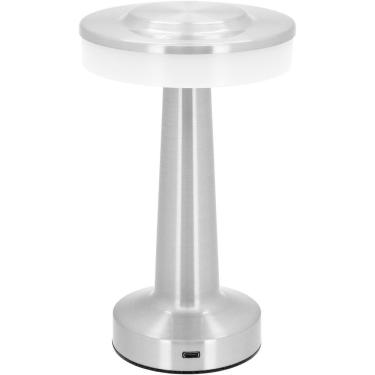 Imagem de Luminária Abajur Led Mesa Usb Metal 20x12x12cm Prata