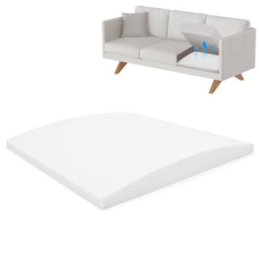Imagem de BUYUE Almofada fixa para móveis flácidos, almofada de suporte para sofás, sofás, poltronas reclináveis, peças de reposição de espuma de alta densidade, corte de reparo DIY (20 x 20 x 2 brancas, 1 peça