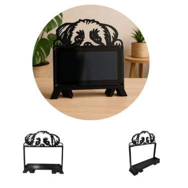 Imagem de Suporte Decorativo para Echo Show 5, Design Shih Tzu, Preto
