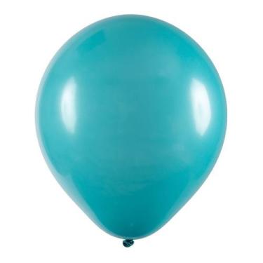 Imagem de Balão de Festa Redondo Profissional Látex Liso - Azul Turquesa - Art-L