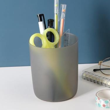 Imagem de Zerodis Titular de Caneta Acrílica, Organizador de Desktop Minimalista Transparente para Escritório, Escola, Uso Doméstico, Design Compacto, Adequado para Todos (Cor de café)