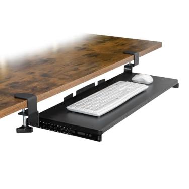 Imagem de Mount-It! Bandeja de teclado embaixo da mesa com suporte de grampo C extra resistente (76 cm x 28 cm)