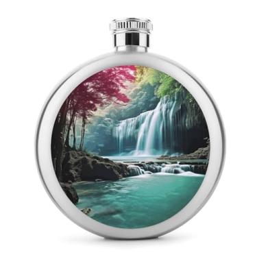 Imagem de Cantil de aço inoxidável, cachoeira, paisagem natural, impressão, clássico, cantil, cantil, cantil, cantil, portátil, cantil de metal