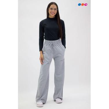 Imagem de Calça Pantalona Moletinho Juvenil Feminina - Nick.Tóia, 16, Mescla