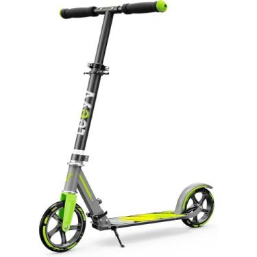 Imagem de Scooter para crianças de 6 a 12 anos e adultos, scooter infantil dobrável com rodas grandes, altura ajustável, estrutura de alumínio, comporta até 109 kg