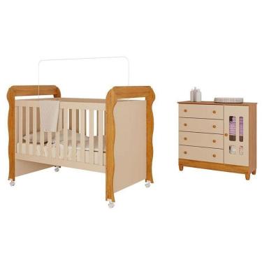 Imagem de Berço Americano Mirelle E Cômoda Infantil Ariel Off White Bétula– Carolina Baby