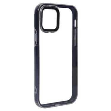 Imagem de Capa Capinha Case Transparente C/ Borda Compatível Iphone 12 - Tesla S