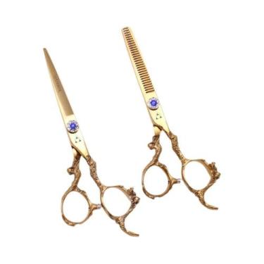 Imagem de Tesoura Profissional 5.5 6 Para Corte De Cabelo 440C, Tesoura De Barbe