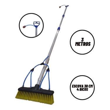 Imagem de Vassoura Para Limpeza Placa Solar Profissional Cabo 3 Metros
