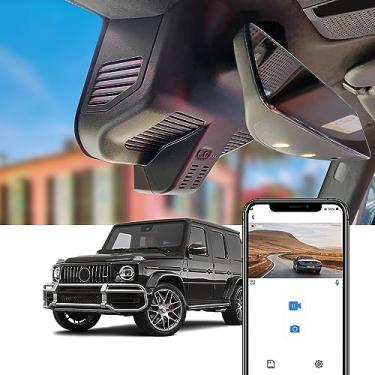 Imagem de Fitcamx 4K Dash Cam Adequada para Mercedes-Benz G-Class 2019-2024 G550 (HD2-6166, com 10 Vents) W463, OEM Olhar, 2160P UHD Vídeo, WiFi & APP, Loop Gravação, G-Sensor, Plug & Play, 64GB Cartão