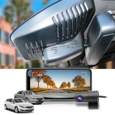 Imagem de Fitcamx Câmera de painel frontal 2K + traseira 1080P se adapta para Volvo S60 2010-2018 T5 (2ª geração), estilo OEM, vídeo HD duplo, gravação em loop, WiFi e aplicativo integrados, sensor G, visão
