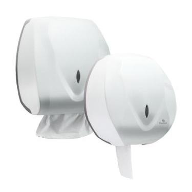 Imagem de Kit Dispenser Papel Higiênico Rolão Papel Toalha Grande Interfolhado R