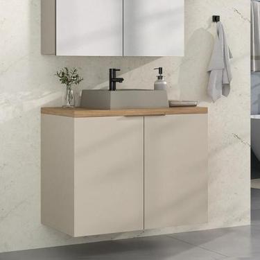 Imagem de Gabinete de banheiro com cuba nature 75cm estilare gab4011 nude com ca