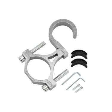 Imagem de Motoforti Gancho de suspensão de motocicleta arco capacete de motocicleta suporte de bolsa de bagagem cabide para scooters bicicletas liga de alumínio parafusos tom prata arruelas chave hexagonal