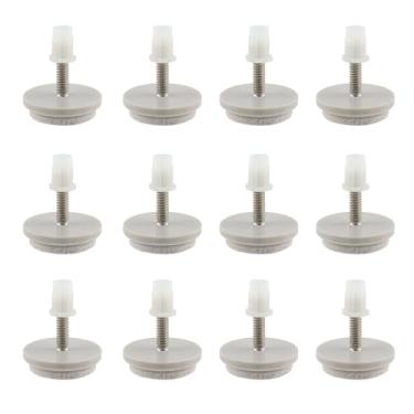 Imagem de FarBoat 12 peças de pernas de móveis de plástico de base de feltro com parafusos M6x38 mm parafusos de mesa para cadeira (diâmetro de 3,8 cm), branco
