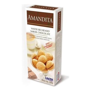 Imagem de Kit c/ 3 Wafer Recheio Creme com Cacau Lacta Amandita Caixa