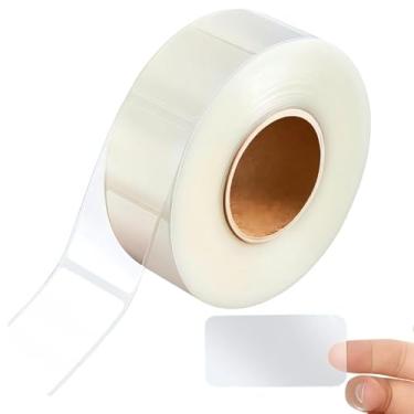 Imagem de 500 peças de adesivos transparentes, etiquetas transparentes, adesivos de vedação de wafer para escritório, biblioteca, etiquetas à prova d'água para proteger e-mails e pacotes de códigos de barras