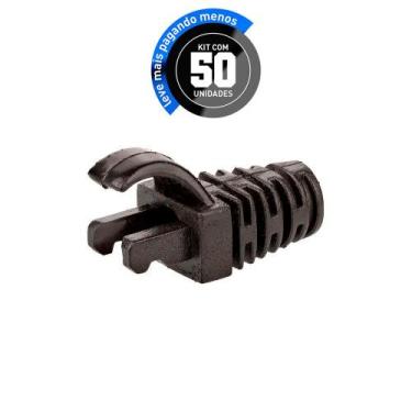 Imagem de Kit 50 Capa Protetora para Cabo de Rede RJ45 - Preto - CIRILO CABOS