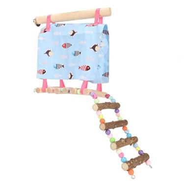 Imagem de Barraca de rede para animais de estimação, árvores e condomínios para gatos casas e condomínios para gatos Gaiola de cabana de pendurar para pássaros, gaiola com escada, tenda de hamster, escada para