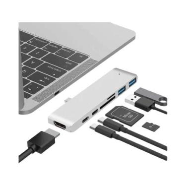 Imagem de Adaptador Hub USB C 4K HDMI Thunderbolt 3 Leitor De Cartão TF SD PD Pa