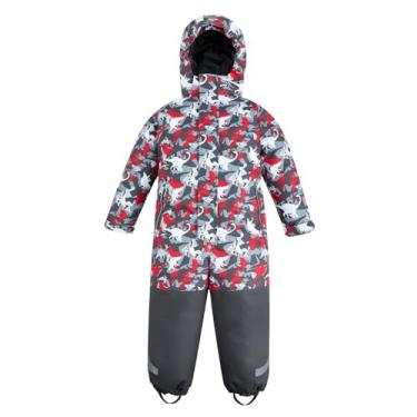 Imagem de Gogokids Roupa de neve infantil peça única para meninos e meninas, macacão infantil impermeável para neve de inverno para 3-9 anos