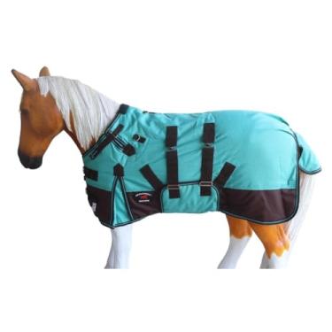 Imagem de CHALLENGER Cobertor de inverno 116,8 cm 1200D miniatura burro pônei cavalo potro azul-petróleo 51937B