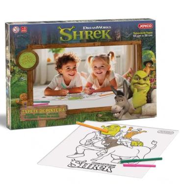 Imagem de Tapete Para Colorir Shrek Com 6 Canetinhas Infantil Lavável