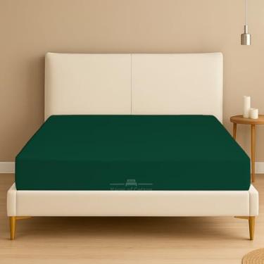 Imagem de Apenas lençol de baixo tamanho Queen – 600 fios premium 100% algodão egípcio – bolsos extra profundos de 40 cm – ultramacio e respirável – resistente a rugas e desbotamento – ajuste único, verde-oliva