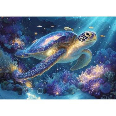 Imagem de lamplig Puzzles for Adults 1000 Pieces, Ocean Sea Turtle Fish Coral, Beach Animal 1000 Piece Puzzle for Adults Seniors, Jigsaw Puzzles 1000 Pieces with Letters on Back for Family Fun Gift, 1:1 Poster
