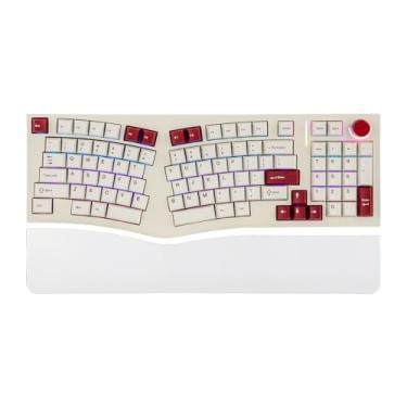 Imagem de MechLands Feker Alice98 Teclado mecânico ergonômico personalizado de 98 teclas, via programável, teclado para jogos com fio USB-C, troca a quente, enchimentos de 5 camadas, botão de controle, NKRO