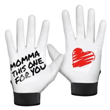 Imagem de SLEEFS Luvas receptoras de futebol americano [1 par - grande/G] - não escorregam, aderência de silicone pegajosa - Tamanhos jovens e adultos - Momma This One for You