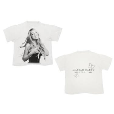Imagem de Mariah Carey Camiseta unissex adulta oficial Merch Here for It All Branca, Branco, G