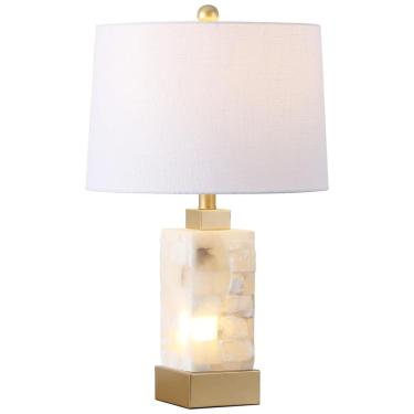 Imagem de Abajur Luminária de Mesa em Alabastro e Metal, Estilo Contemporâneo Transicional com 58 cm de Altura para Quarto, Sala de Estar