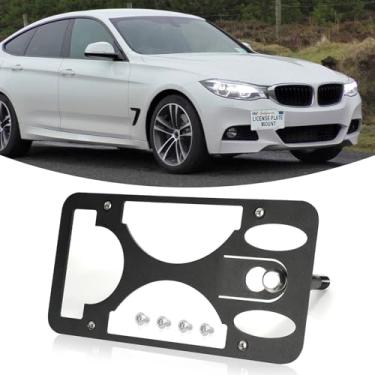 Imagem de Suporte de montagem de placa de carro para para-choque dianteiro compatível com BMW Série 6 2012-2018/6 Gran Turismo 2018-2019, sem suporte de placa de perfuração, molduras de substituição com kit de