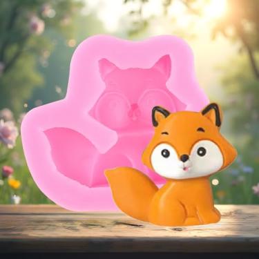 Imagem de Molde de silicone de raposa animal fondant de raposa moldes de chocolate para decoração de bolos, enfeite de cupcake, artesanato de açúcar, pasta de goma de doce, argila de polímero