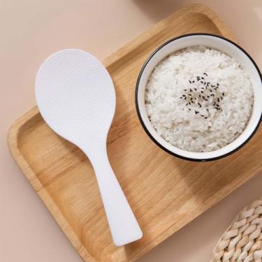 Imagem de Pá de arroz de plástico, espátula antiaderente para colher de pé, resistente ao calor