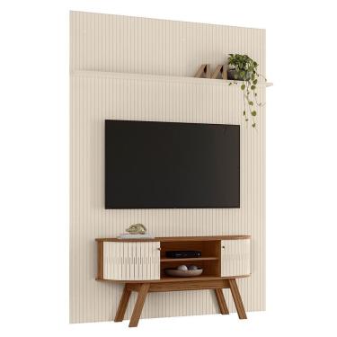 Imagem de Rack Bancada Com Painel Silverstone Naturale/off White Para Tv Até 75” - Madetec
